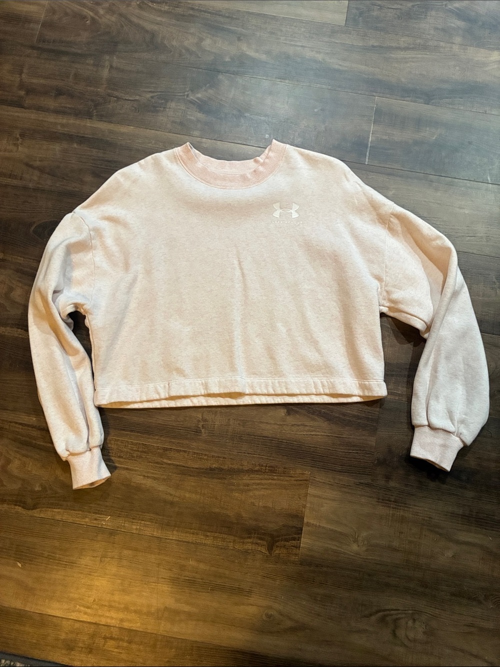 Under Armour Pale Pink Heathered Cropped Crew Sweatshirt